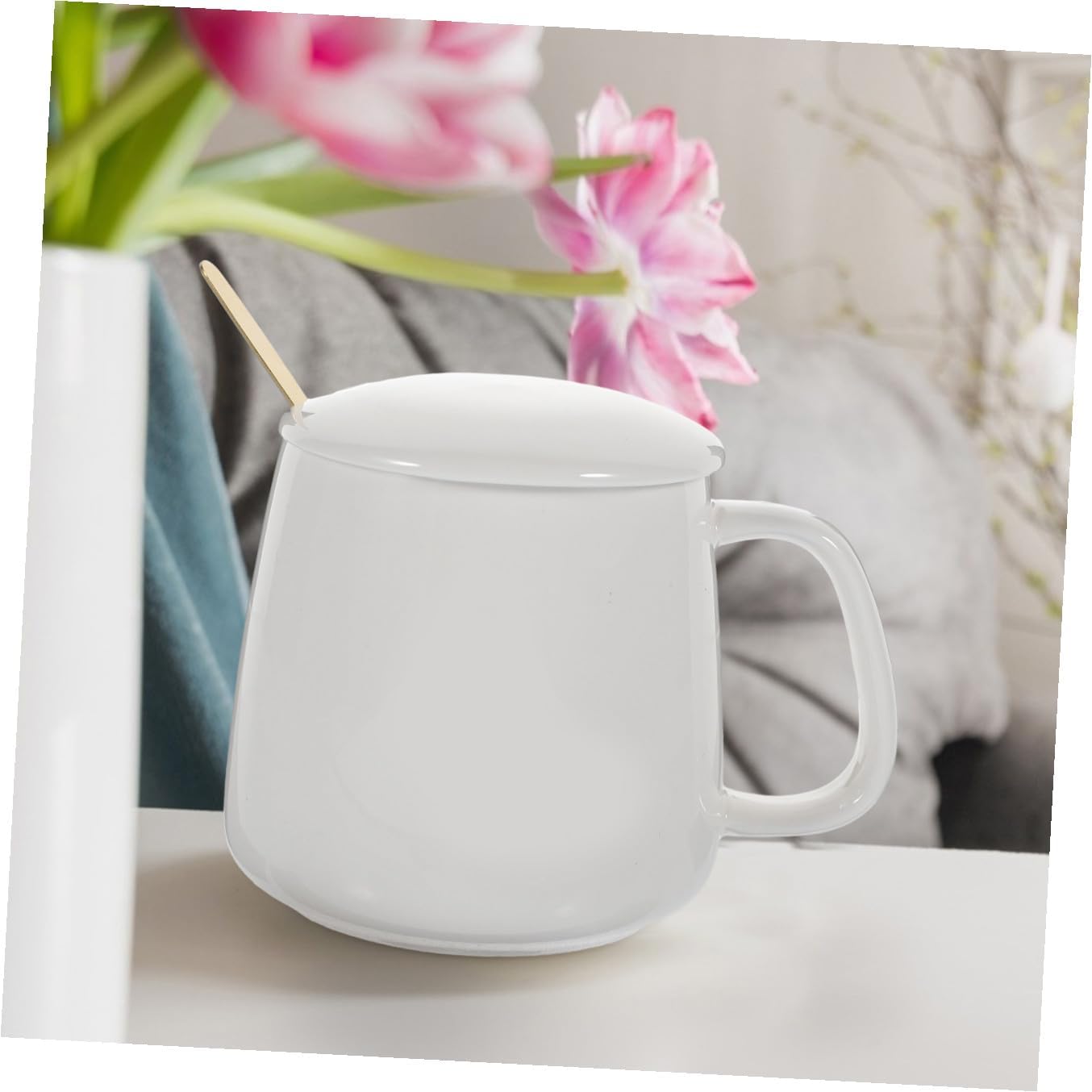 USB Beverage Warmer Mat with Thermostat 55℃ Coffee Cup Warmer Electric Heating Pad for Milk and Tea, USB Gravity Sensor Design, Suitable for Home and Office Use
