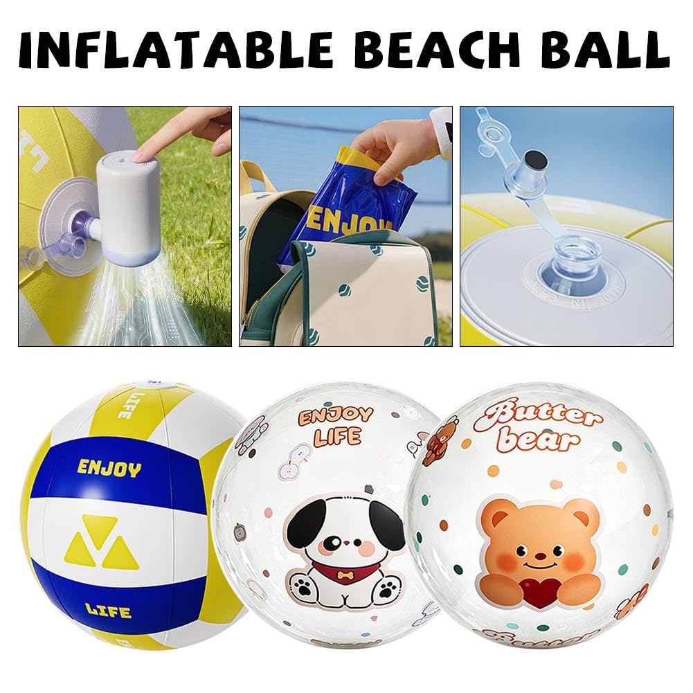 Pallone da spiaggia gonfiabile gigante, 99 cm, in PVC extra spesso, per bambini e adulti, pallone da calcio galleggiante per parco acquatico all'aperto, campeggio, cortile e giochi di squadra