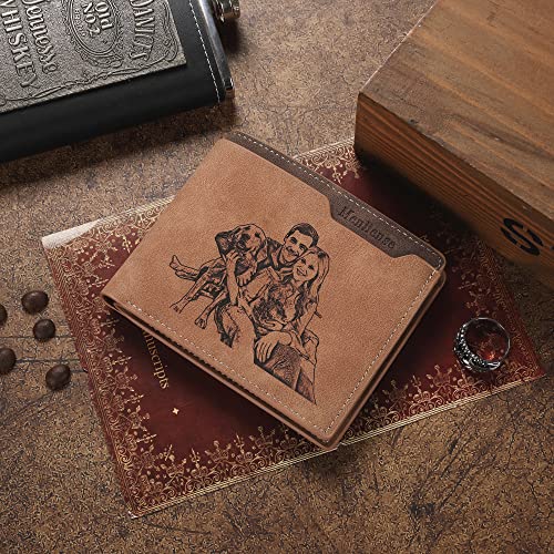 Facoy Customized Men Wallet With Name And Picture, Personalized Wallet For Men With Photo & Text, Gifts For Husband Bf Dad Son Groomsmen, Birthday Anniversary Father's Day Christmas Gifts #TOP2