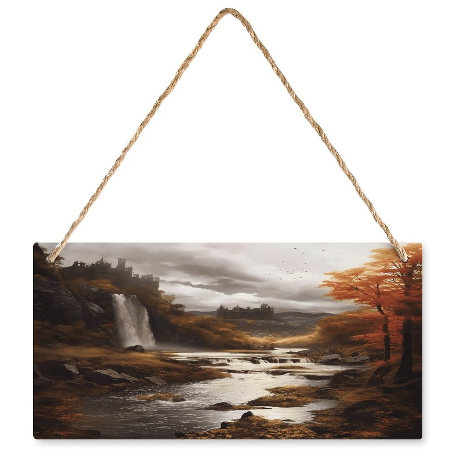 Fodpand Style Fall Wall Art Wooden Hanging Sign Decor, Artwork For Wall Decoration, Funny Plaque For Bedroom Kitchen Living Room Home Decoration 9.8 X 4.9 Inch