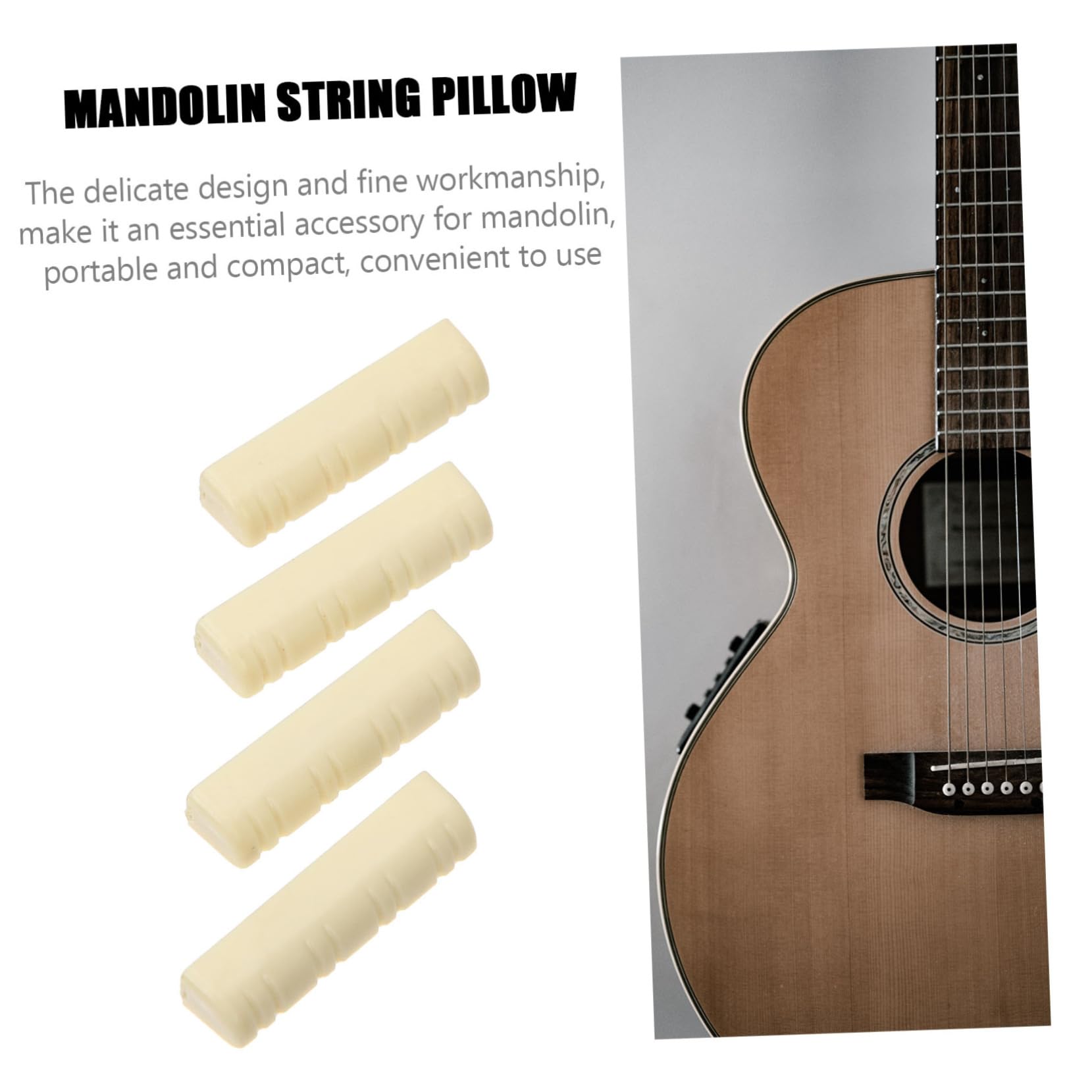 ifundom Mandolin Accessories 5pcs Professional Slotted Nut Saddle Set Enhance Tone Stability for Mandolin Instruments