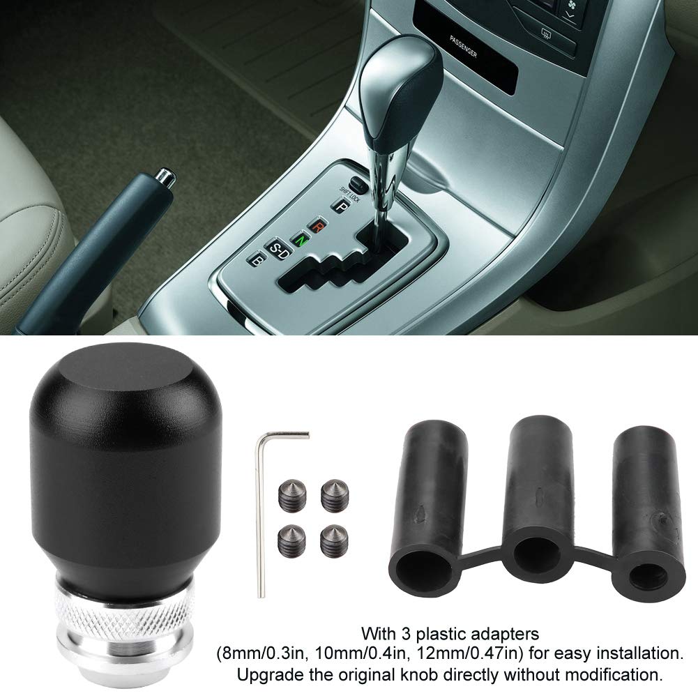 Ejoyous Universal Manual Gear Gałka Zmiany Biegów, Wysokiej Jakości Metalowa Dźwignia Zmiany Biegów, Okrągły Kształt Piłki, Pokrętło, łatwe do Zainstalowania z 3 Adapterami, Aby uzyskać lepszą