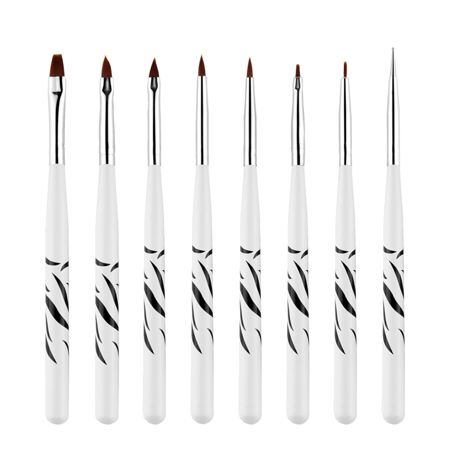 LEIGE 8Pcs/Set Gel Nail Art Brush 8 Design Dotting Painting Drawing Liner Fin Polish Pen Tools Tips Manicure DIY Kit