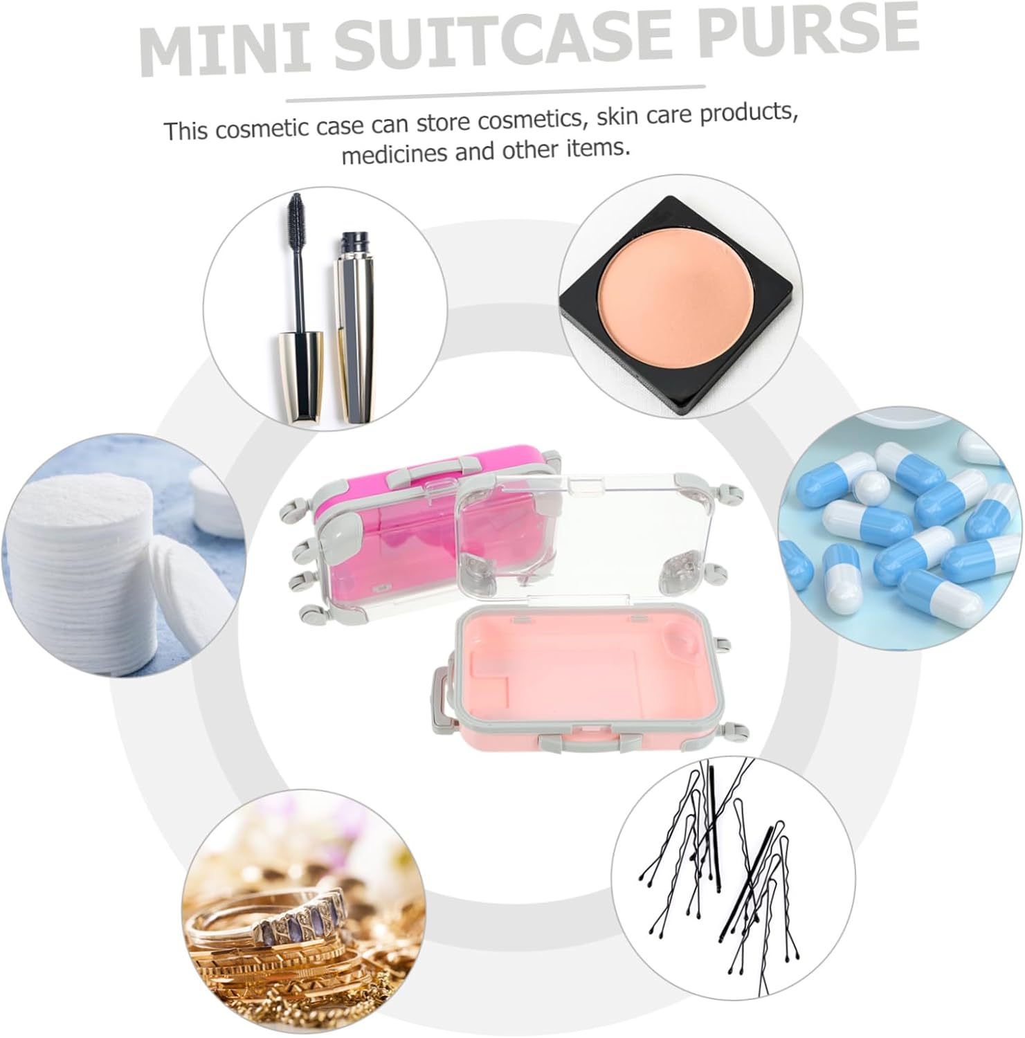 jojofuny 4pcs Box Portable Makeup Organizer Case Travel Storage Box for Cosmetics Brushes Lightweight Design for Outdoors Daily Use Includes Cases