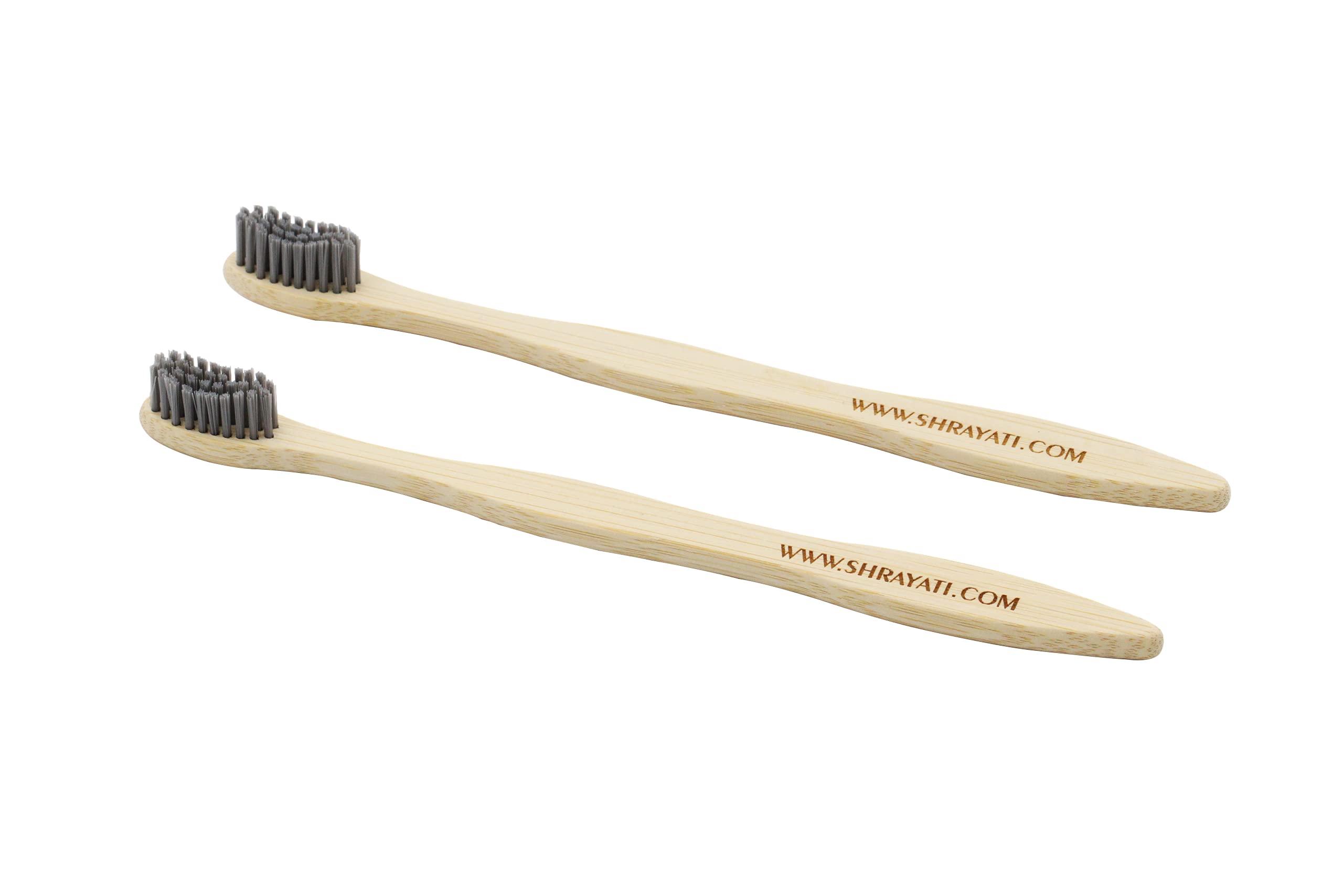 Shrayati Bamboo Toothbrush, S Curve, Pack of 2