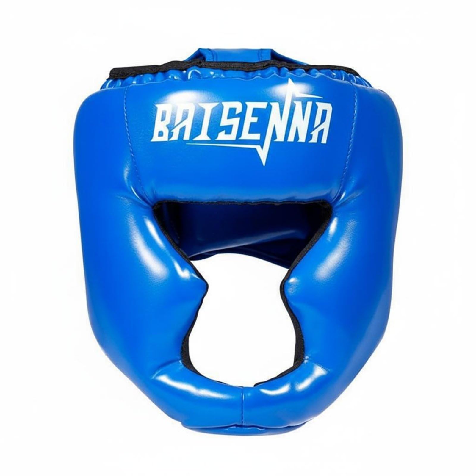 Amagogo Boxing Head Protector with Shock Absorbing Padding Adjustable Sparring Helmet for Ear and Face Protection Secure Fit Headgear for Taekwondo Training, Blue, L
