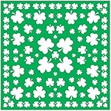 Beistle Shamrock Bandana, 22 by 22-Inch, Green/White, One-Size