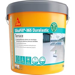 Revestimiento Impermeabilizante Para Paredes SIKA, Revestimiento acrílico, SikaFill 365 Terrace, Gris, Impermeabilización para cubiertas y terrazas visitables, protección de paredes medianeras y puenteo de fisuras, 5kg