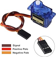 Vista 2 de 2PCS SG90 0.32 oz Servo Motor Micro Servo Metal Geared Kit Mini Servos para RC Robot Helicóptero Avión Controles Coche Barco con Cable (SG90)