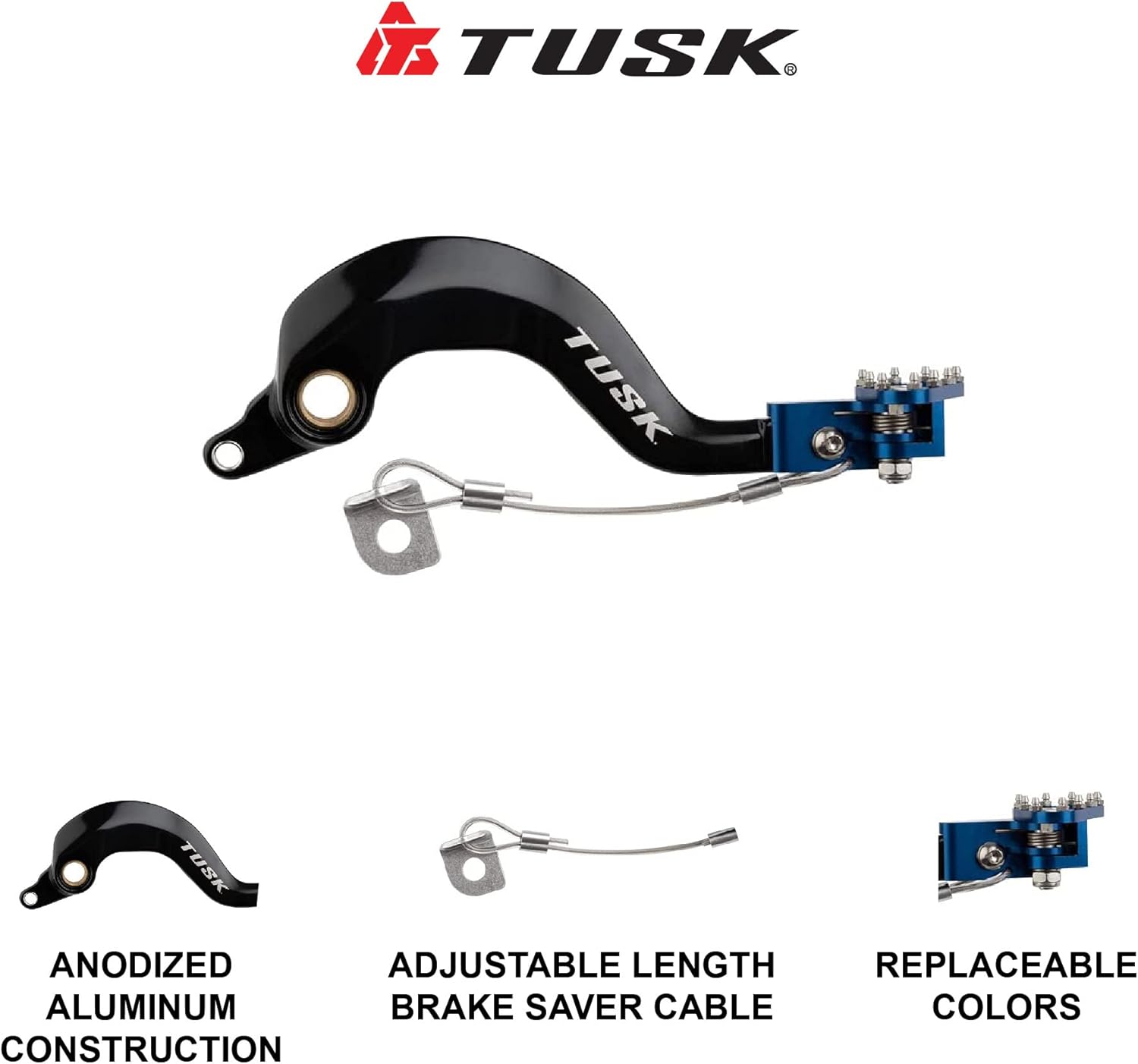 Tusk Aluminum Brake Pedal Blue Tip Compatible with Yamaha YZ450F 2006-2009/WR450F 2007-2011