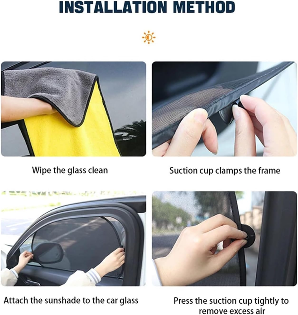 Universal Car Sunshade Covers Windscreen Folding Sun Visor Auto Windshield Side Window Sun Shade Cover Sunlight Protector(Rear 2pcs)