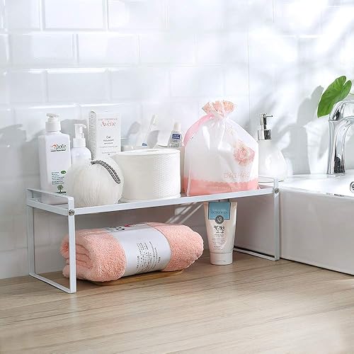 Miniatura 4 de Poeland - Estante de almacenamiento para gabinete de cocina, marco de metal de acero, revestimiento resistente al óxido para el hogar, cocina y baño