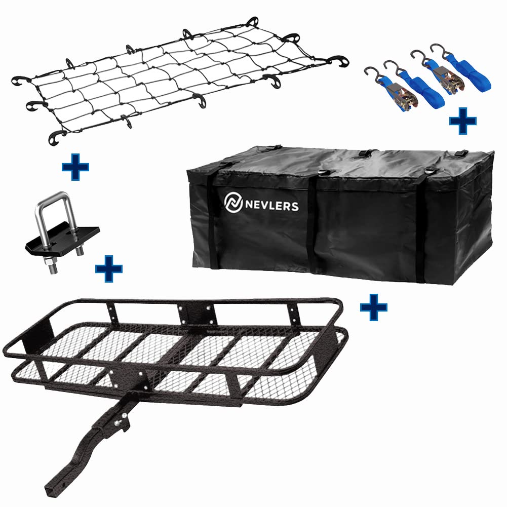 Nevlers 500LB Capacity 60x20x6 Trailer Hitch Cargo Carrier Hitch Rack