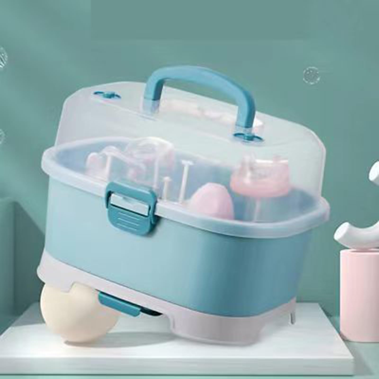 Générique Organisateur de Biberons, Boîte de Rangement Portable pour Grands Biberons avec Couvercle, L'Organisation Domestique Pour Placard, Lave-Vaisselle, Voyage, Évier Et Réfrigérateur