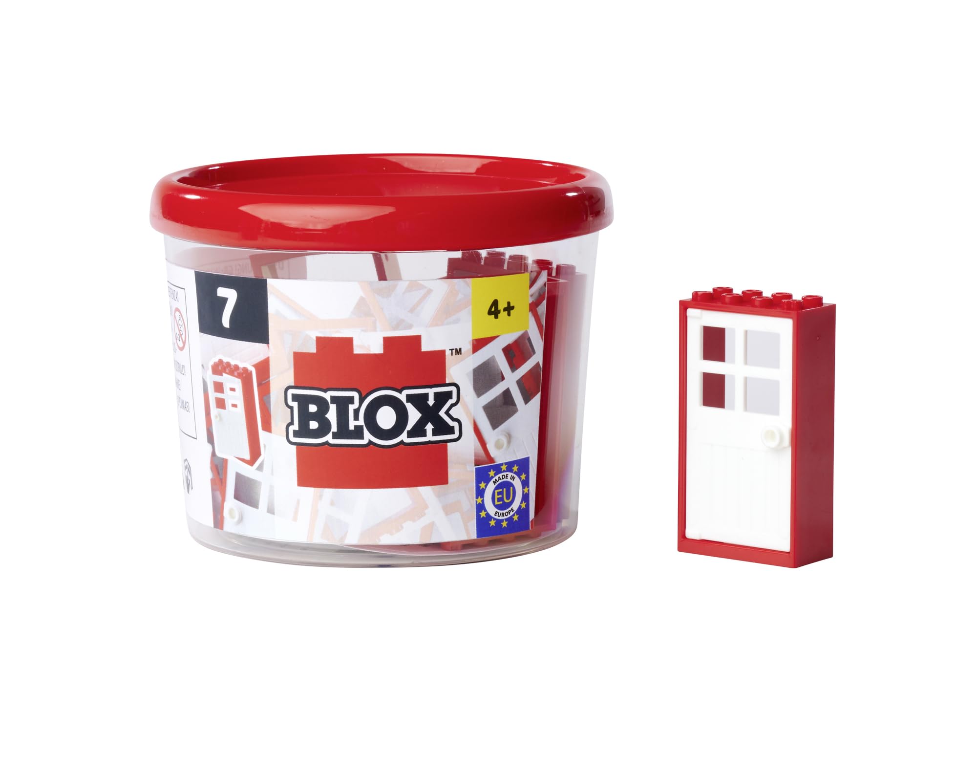 Simba Blox akcesoria budowlane, 7 x drzwi i 7 x rama, klocki dla dzieci od 3 lat, wysoka jakość, klocki zaciskowe, w pełni kompatybilne z wieloma innymi producentami