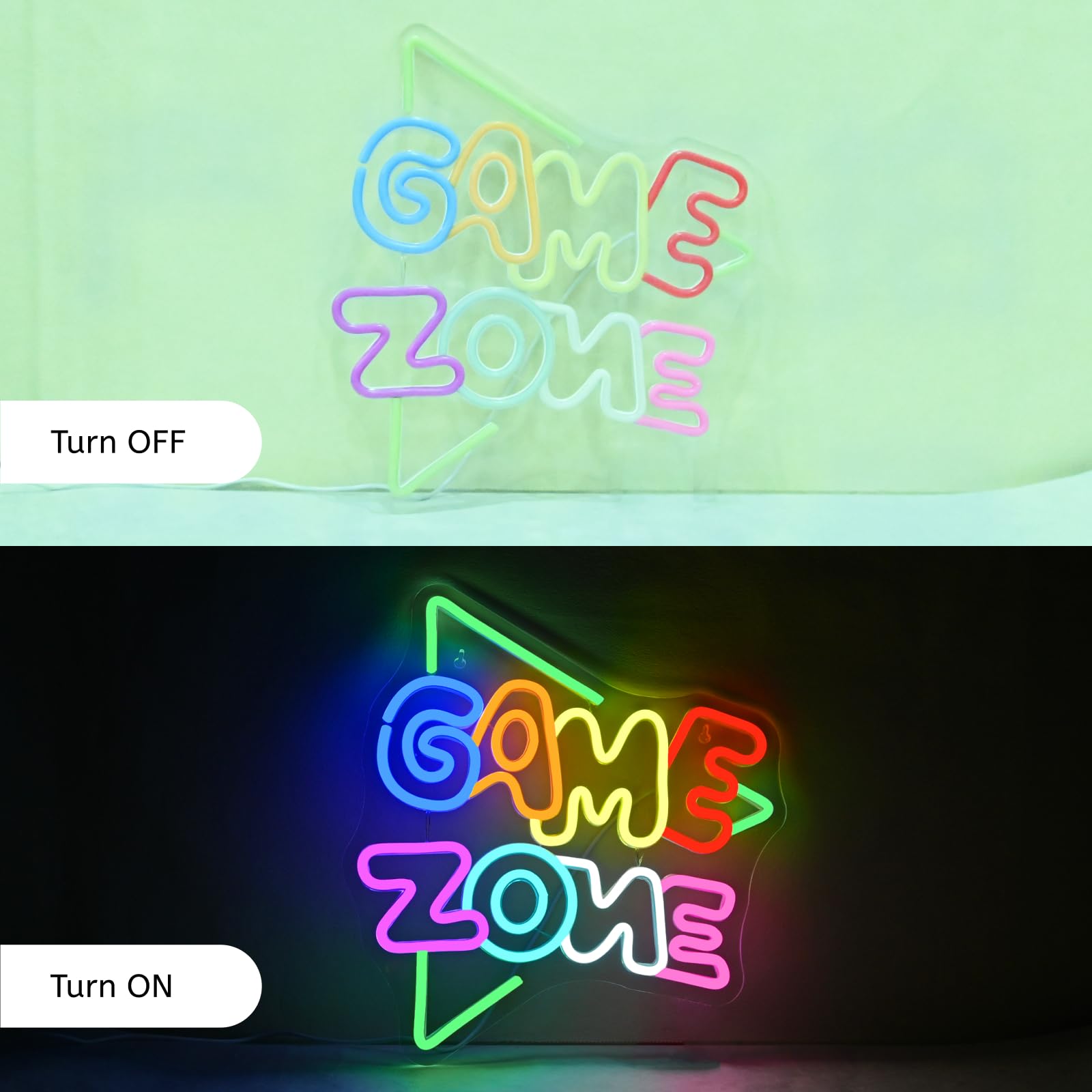 Cartel de neón Game Zone, letrero LED ajustable para decoración de pared de sala de juegos, alimentado por USB, ideas de regalo de neón para niños, dormitorio, sala de juegos, juegos