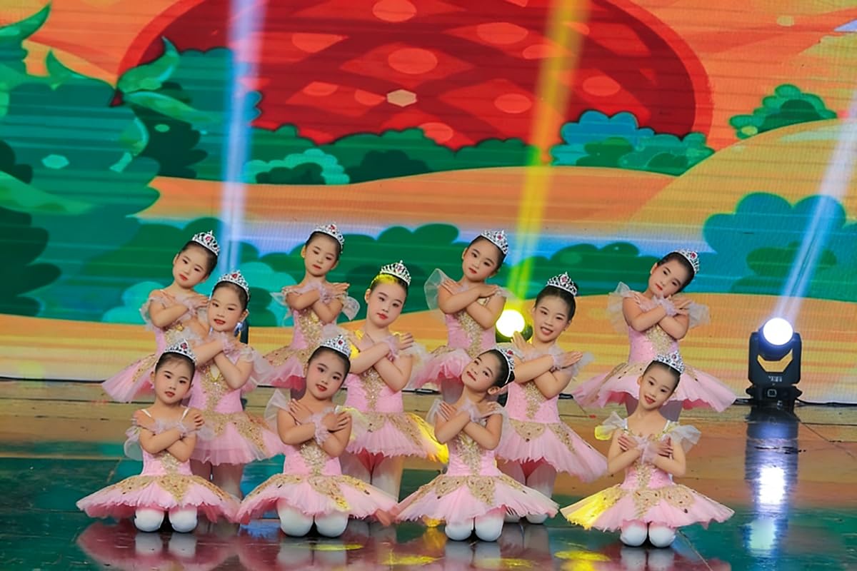 EFLALYHG Niña Tutu Ballet Danza del Cisne Disfraz de actuación Panqueque Tutu Bailarina Fiesta Disfraz de Baile Vestido de competición de Ballet