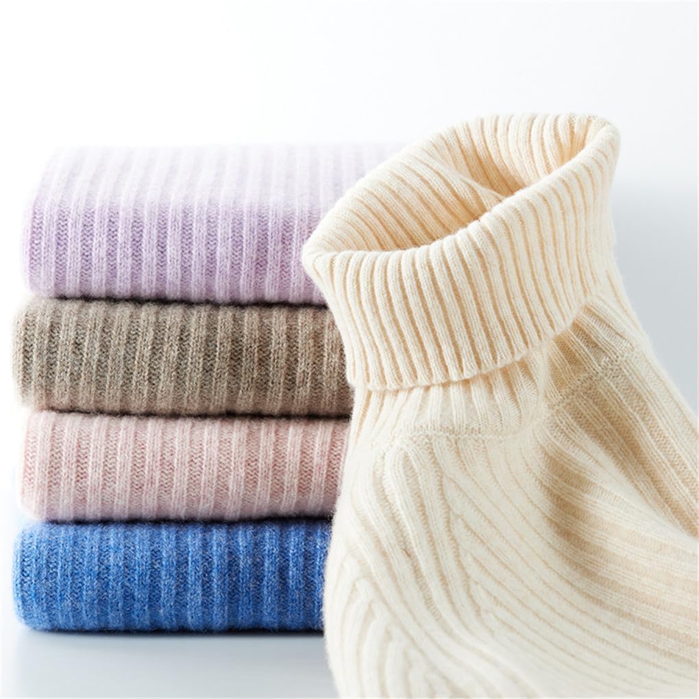 Jegsnoe Herbst Kaschmirpullover Damen Langarm Strickpullover Wolle Rollkragenpullover Winterpullover Tops