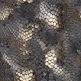 Alzkkll Modern Snake Skin Textured Wallpaper Peel and Stick Removable 17.7' x 118.11' Realistic Irregular Scales Wall Paper Self Adhesive for Classroom Bedroom Laundry Room Bathroom