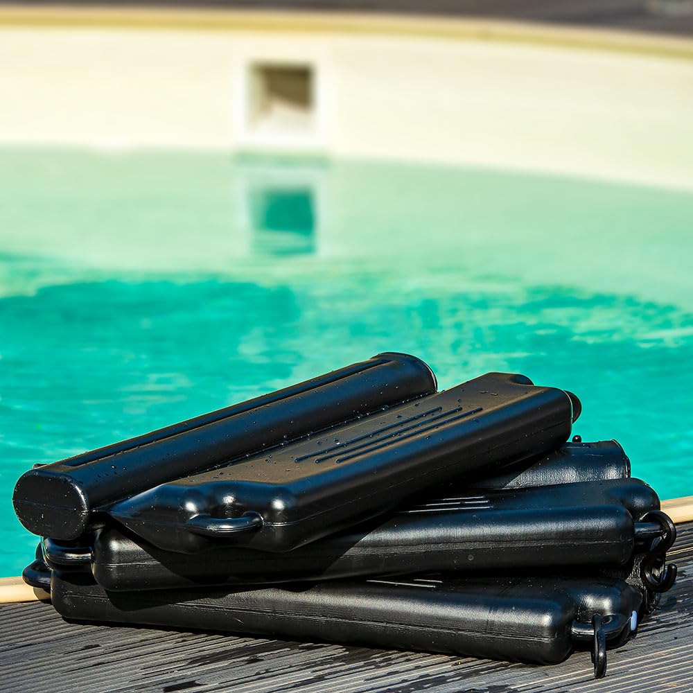 Pool Eisdruckpolster mit Sand beschwert Verbindungshaken Eisschutz Überwinterung Schwimmbecken Robust Winterfest (10 Stück)