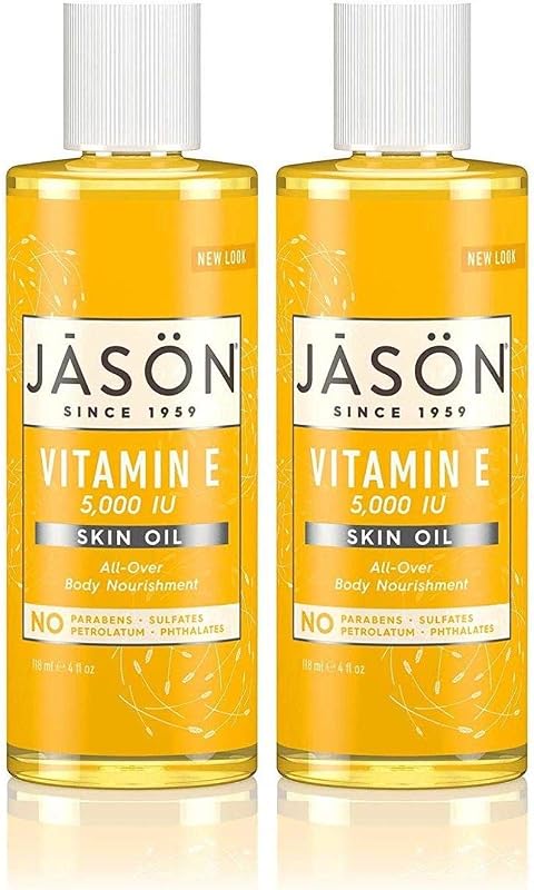 Óleo para a Pele Jason Naturals com Vitamina E 5000 IU e Óleos Vegetais, Pacote com 2 de 120 mL