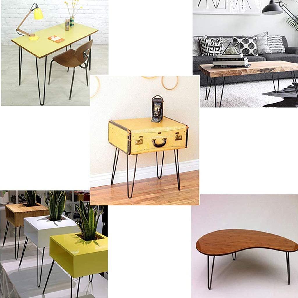 Set van 4 Haarspeldpoten 508 cm zwart - Doe-het-zelf tafelmeubels van