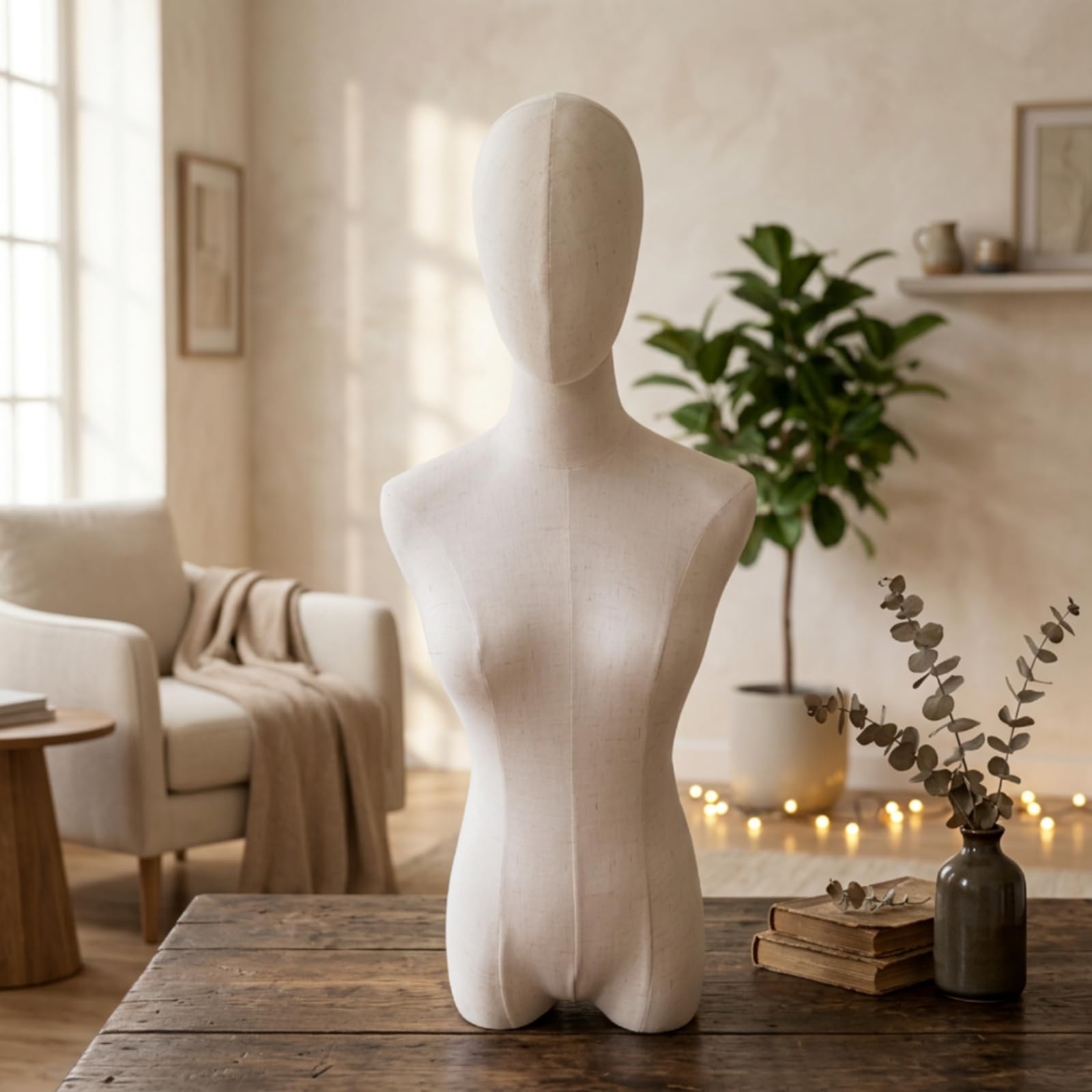 Amagogo Manichino Donna Manichino da Vetrina Busto Forma Espositiva con Braccia Articolate Supporto in Acciaio Altezza Regolabile per Negozi Allestimenti Interni Studi di Moda