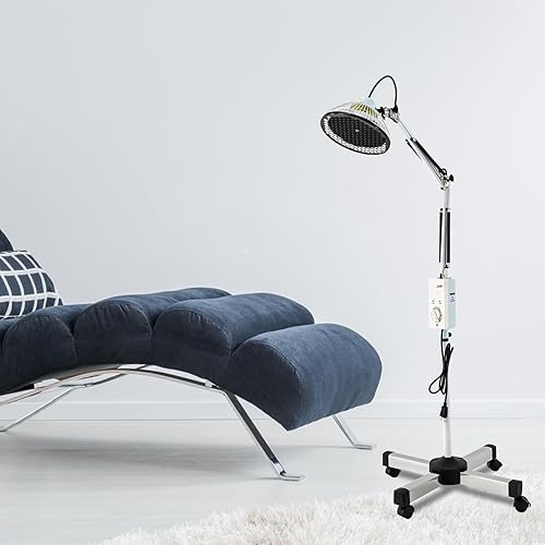 Miniatura 7 de Luz infrarroja lejana 250 W 360 ° giratoria ajustable mineral infrarrojo lámpara de calor función de sincronización terapia luz roja lámpara rodante