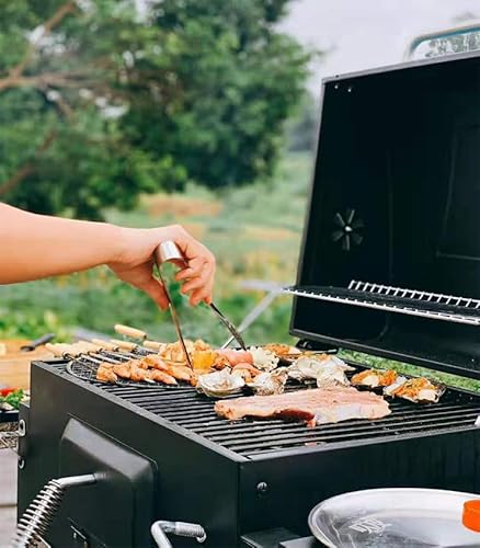 Large Charcoal BBQ Grill - Smoker BBQ Trolley - XL Coal Barbecue Grill - with Adjustable Grills, Built-in Temperature Gauge, Bottle opener, Pull-out ash tray - FREE RAIN COVER (Large) 5 Large Charcoal BBQ Grill - Smoker BBQ Trolley - XL Coal Barbecue Grill - with Adjustable Grills, Built-in Temperature Gauge, Bottle opener, Pull-out ash tray - FREE RAIN COVER (Large) - Image 5