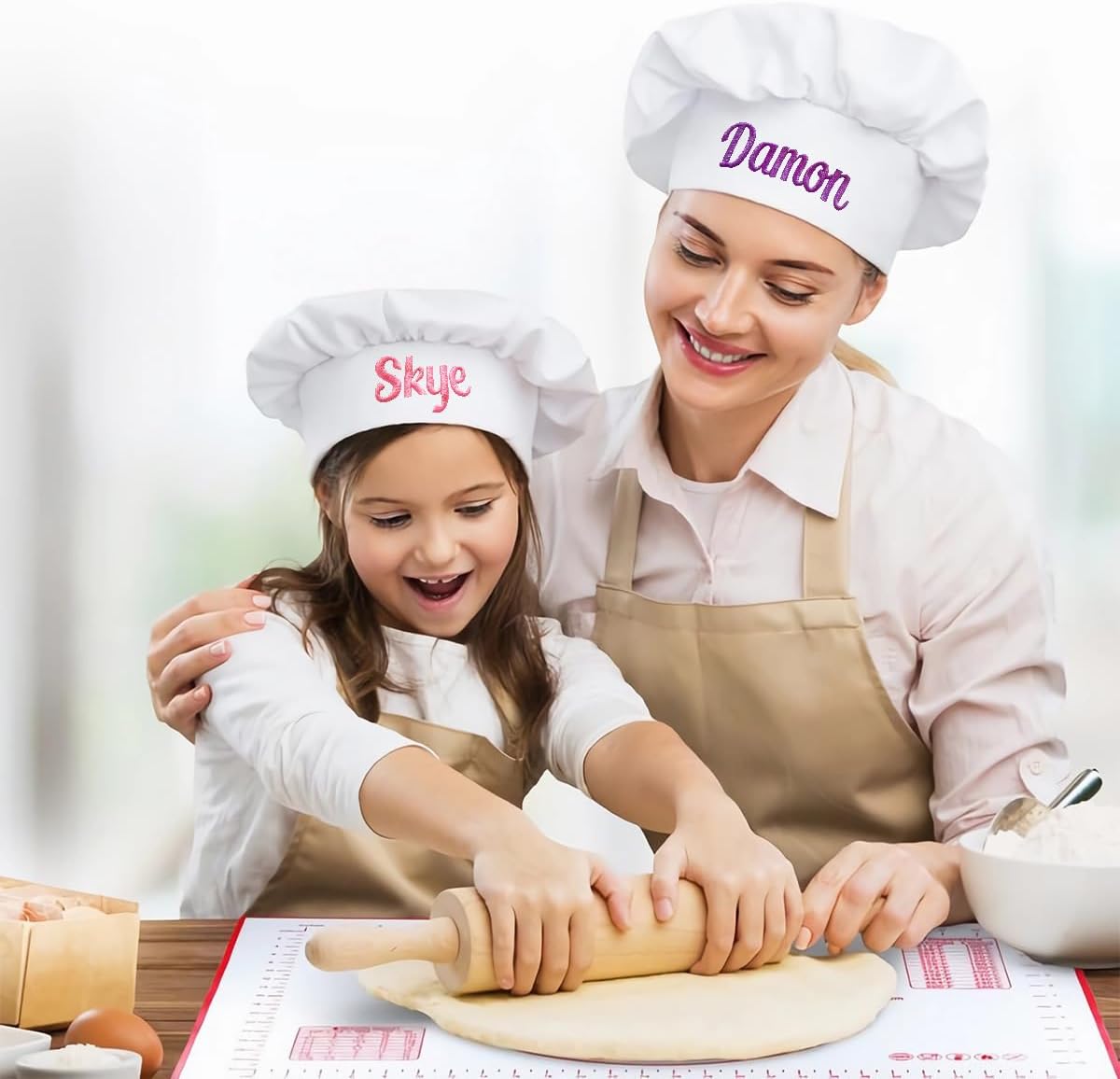 Custom Chef Hat with Embroidered Name,Personalized Adjustable Elastic Baker Kitchen Cooking Chef Cap - Image 6