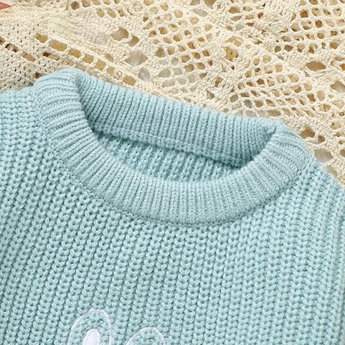 Baby Boys Girls Pullover Sweater Long Sleeve Bunny Embroidery Round Collar Knit Sweaters Winter Warm Tops3