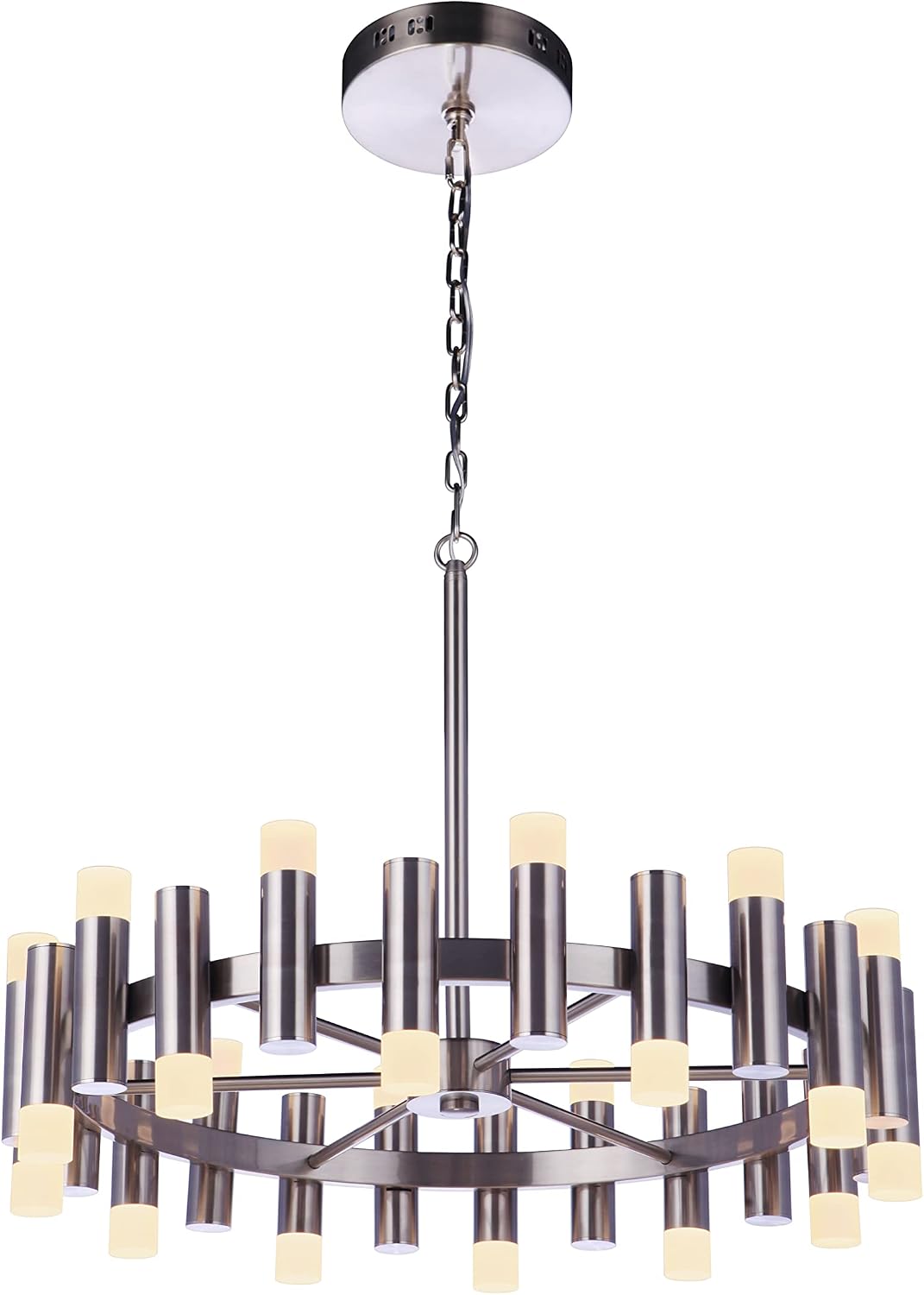 Craftmade Simple Lux 24 Light LED Chandelier, Brushed Polished Nickel, 57524-BNK-LED