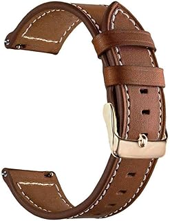 YEEJOK Vivoactive 4S 40mm Bands Leather, 18mm Venu 2S Bands for Men Women, Quick Released Leather Watch Strap with Metal Buckle Compatible for Garmin Vivomove 3S 39mm Smart Watch