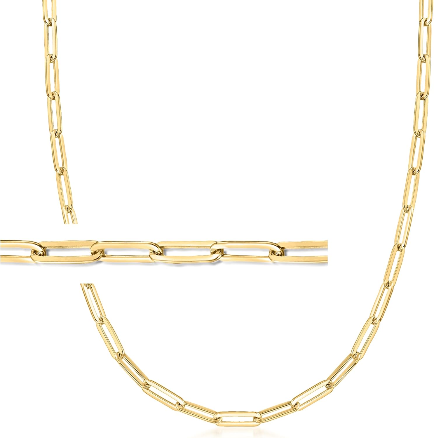 Ross-Simons Charles Garnier 18kt Gold Over Sterling Paper Clip Link Necklace. 17 inches