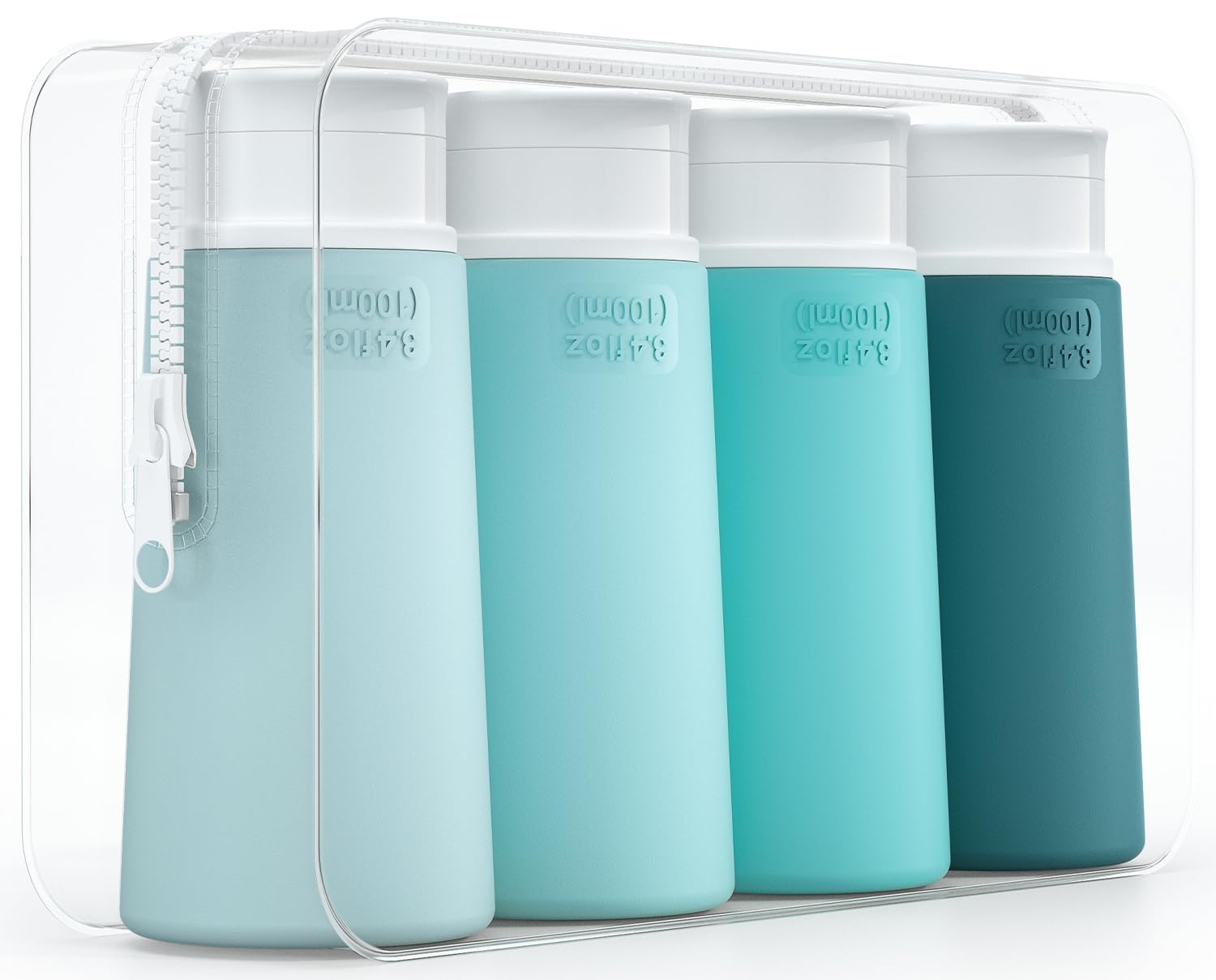 Valourgo TSA Approved Travel Bottles for Toiletries, 3.4oz Portable Leak Proof Tubes, BPA Free Refillable Accessories With Clear Toiletry Bag, Green Valourgo TSA Approved Travel Bottles for Toiletries, 3.4oz Portable Leak Proof Tubes, BPA Free Refillable Accessories With Clear Toiletry Bag, Green