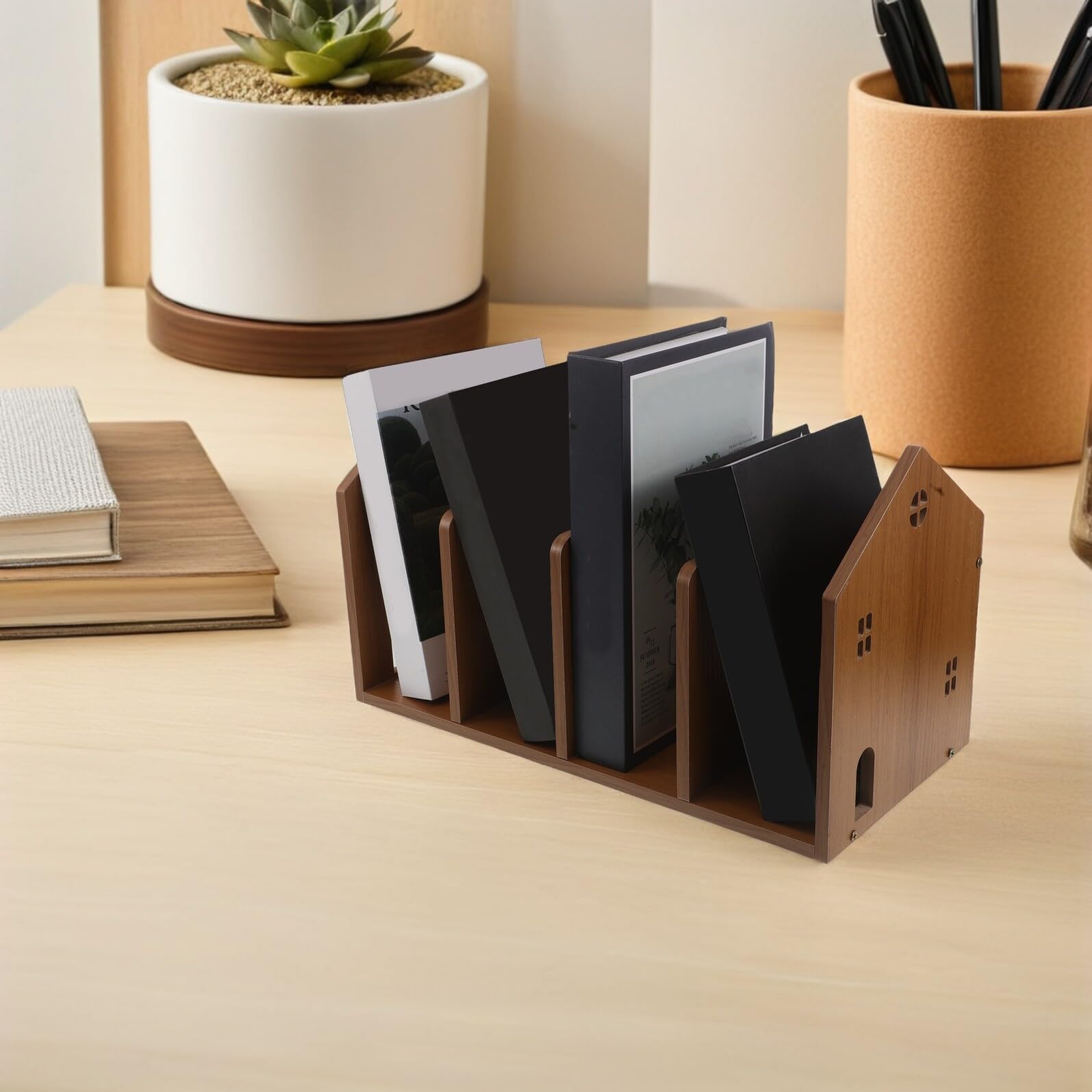 Schreibtischregal Kleines Freistehendes Bücherregal Tisch Organizer für Bürobedarf Kompakte Schreibtischablage für Homeoffice und Studium