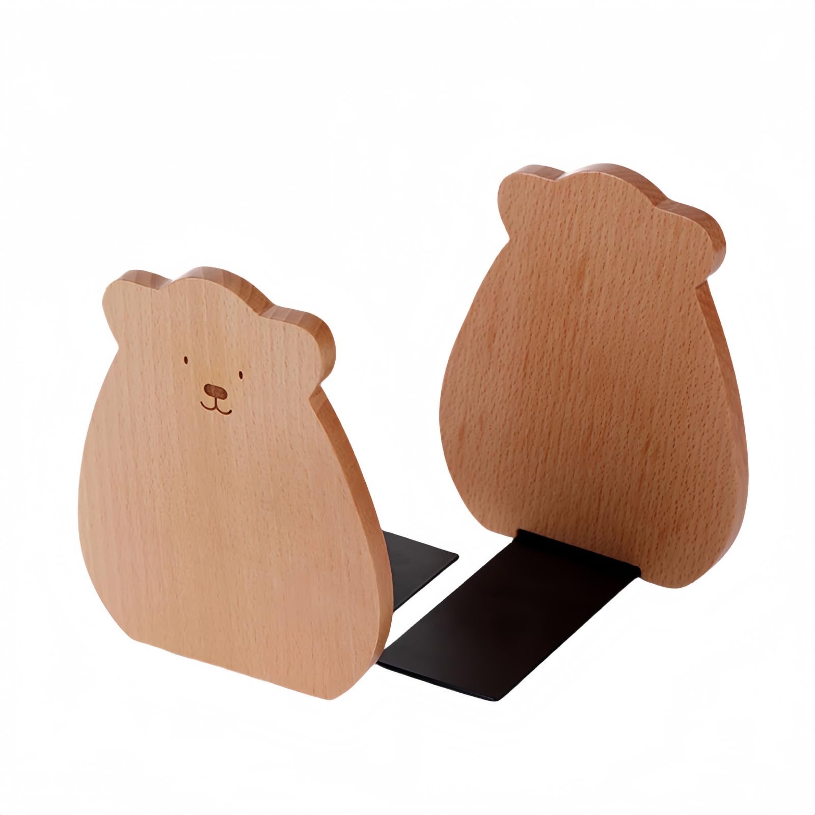 Cute Bear-Shaped Book Ends for Shelves ，Detachable Design bookends for Heavy Books ，with Anti-Slip Foam Pads，an Ideal Gift for Book Fans(Pack of 2)