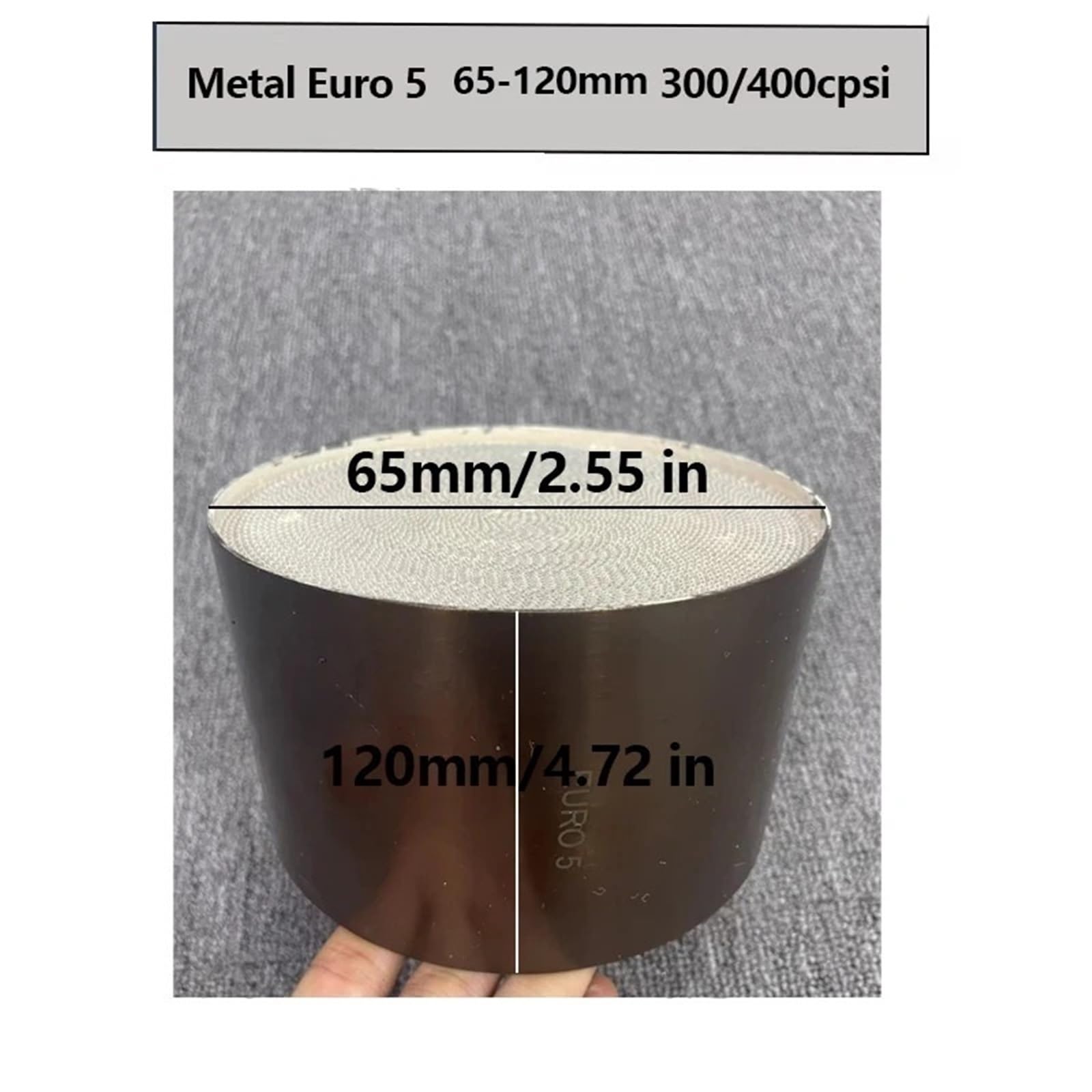 65-120 mm Euro 5 300/400 psi Wysokoprzepływowy katalizator samochodowy metalowy okrągły katalizator metalowy(Euro 5 300cpsi)