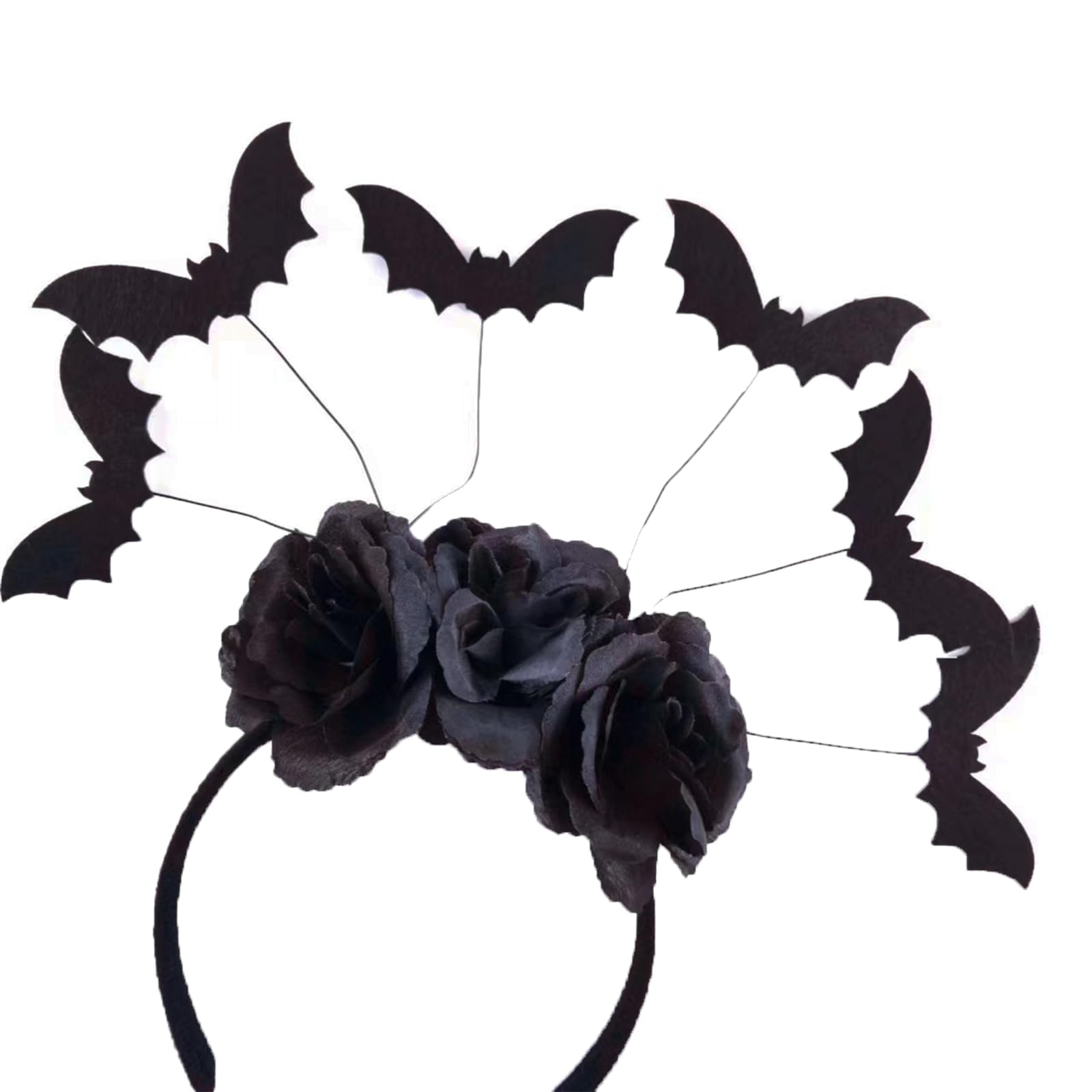 SUNTRADE Woman Halloween Black Bat Headband,Day of the Dead Headband for Cosplay Party Costume Accessories - Image 2