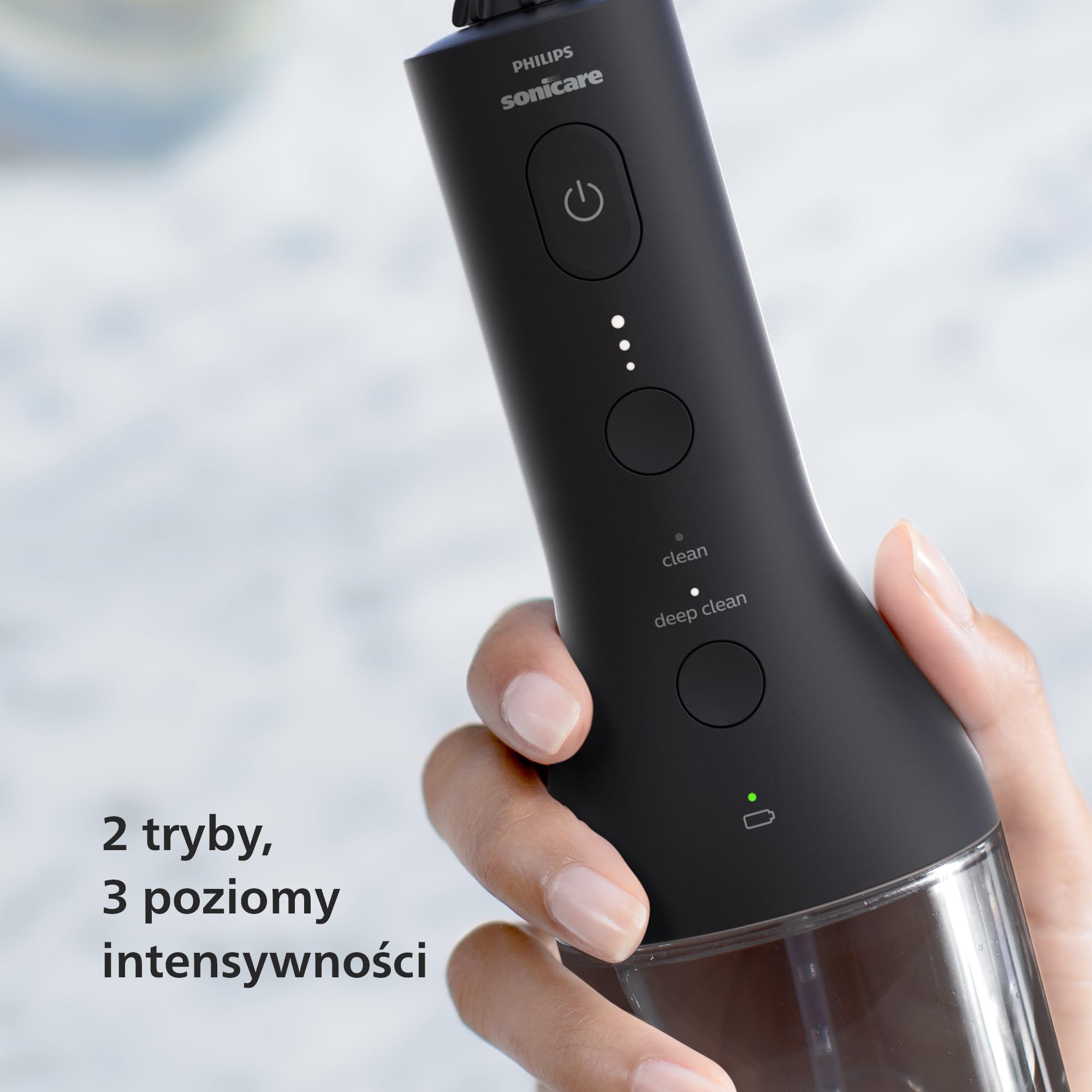 Philips Sonicare Bezprzewodowy irygator do jamy ustnej Power Flosser i szczoteczka elektryczna Philips Sonicare DiamondClean 9000 — czyste zęby i dziąsła, usuwanie płytki nazębnej, czarny (HX3886/43)