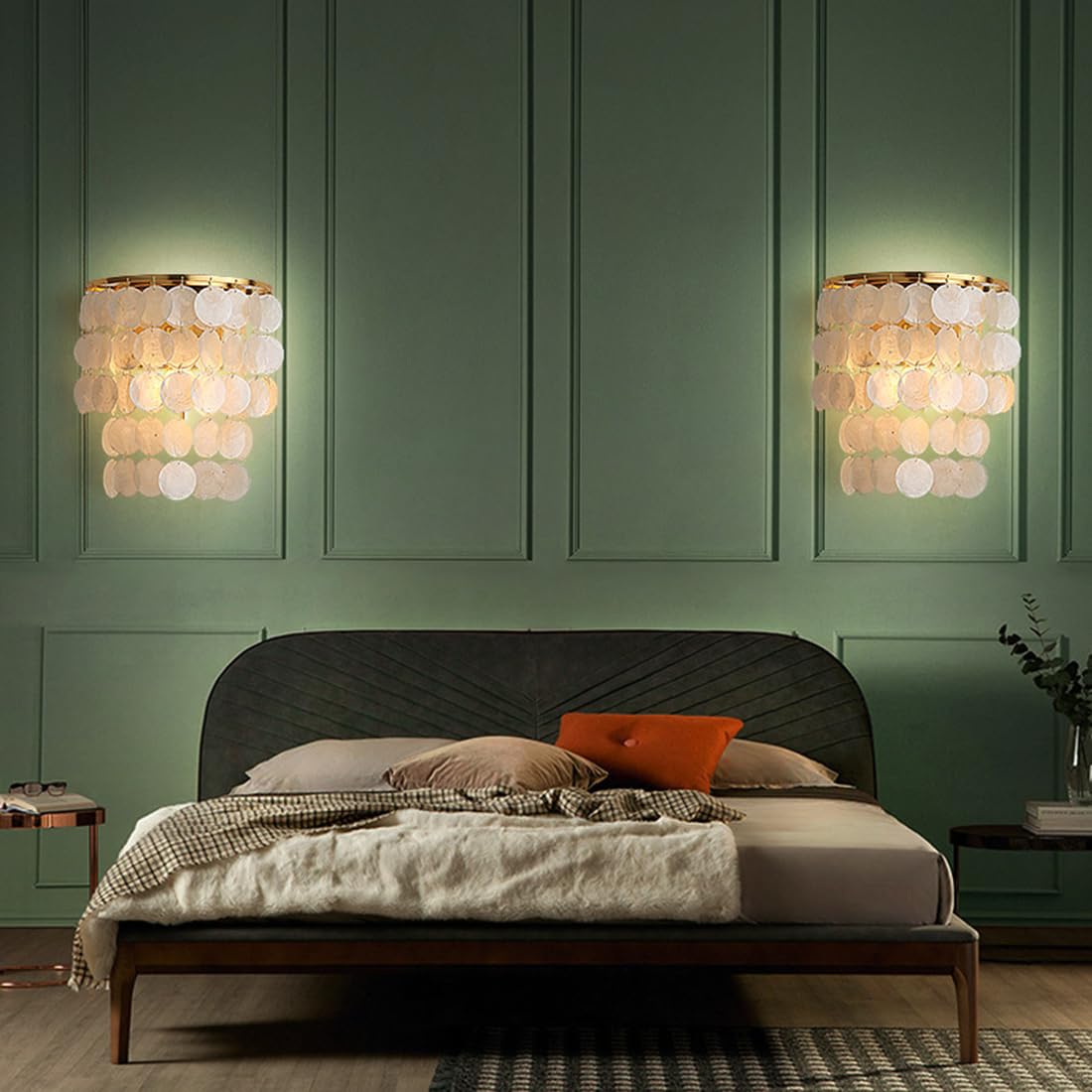Lampe Murale Modernes En Coquillage Naturel En Gradins (Or)