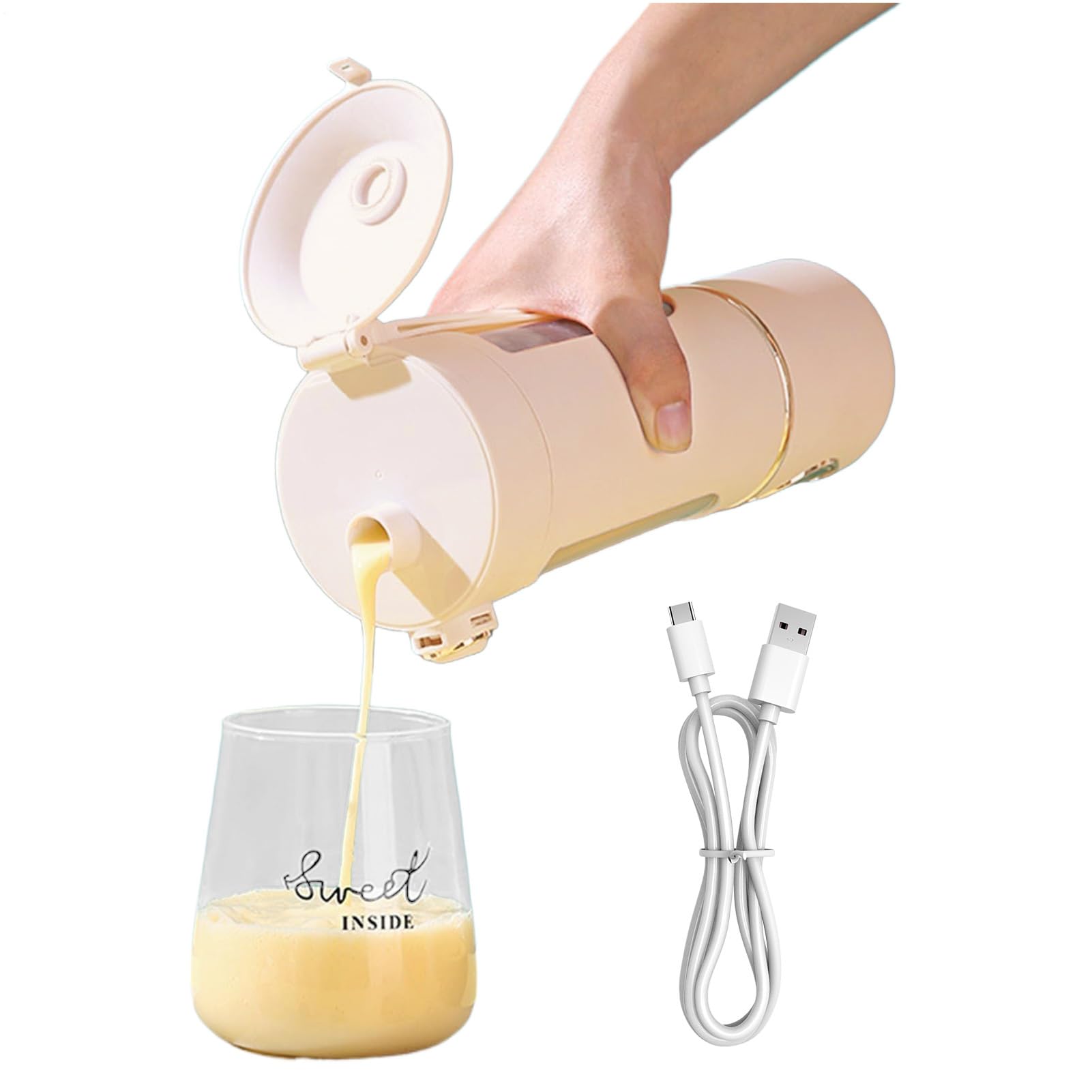 Tragbarer elektrischer Mixer mit Becher, 700 ml, kompakt, kabellos