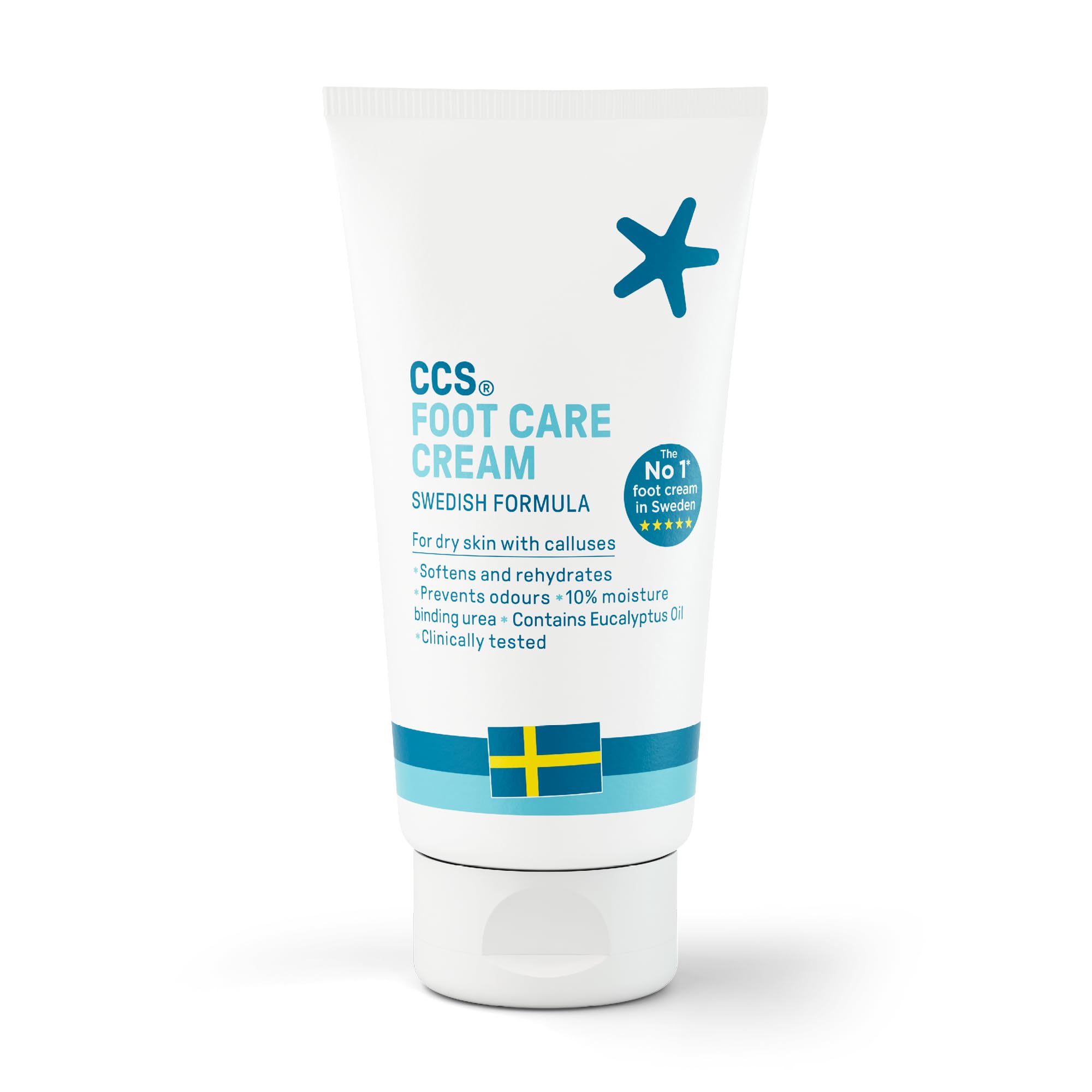 CCS Foot Care Cream for Cracked Heels and Dry Skin 75ml - Foot Cream with 10% Urea and Eucalyptus Oil - Moisturise and Soften Hard, Rough Skin and Callused Feet