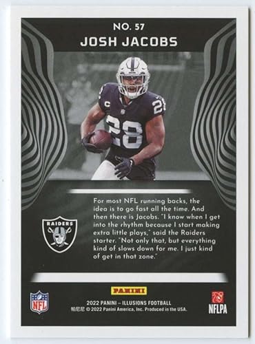 Miniatura 2 de 2022 PANINI ILLUSIONS #57 JOSH JACOBS LAS VEGAS RAIDERS FOOTBALL OFFICIAL TRADING CARD OF NFL