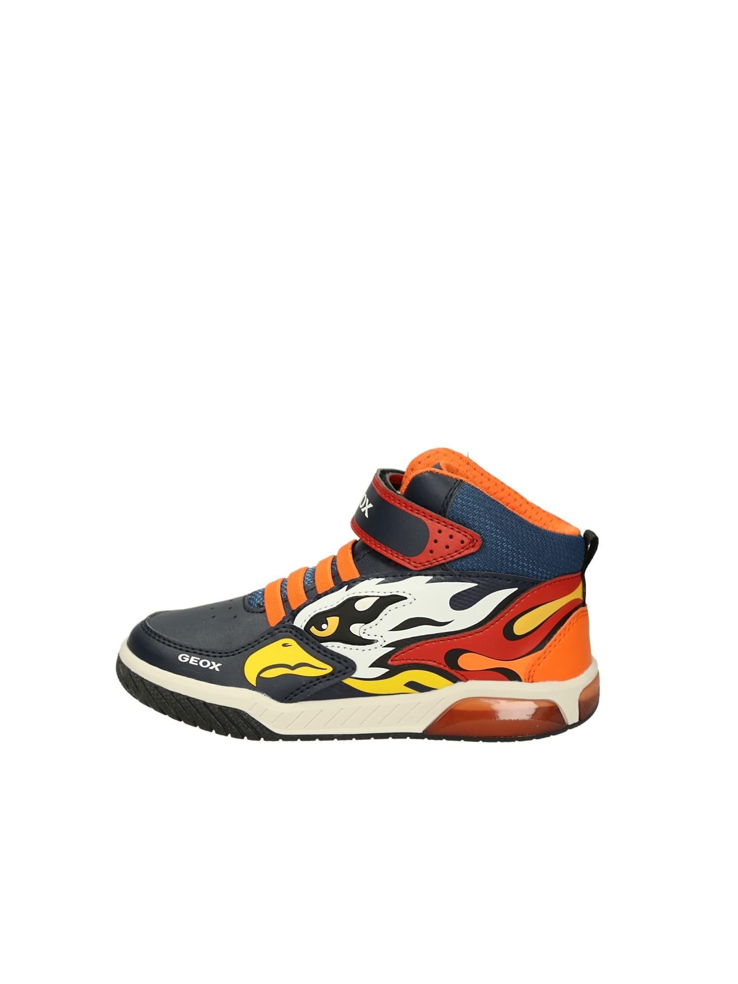 Geox J Inek Boy Sneaker, Navy Orange, 12.5 UK Child