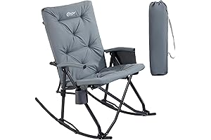 PORTAL Folding Rocking Lawn Chair with Shocks for Ultimate Comfort and Relaxation