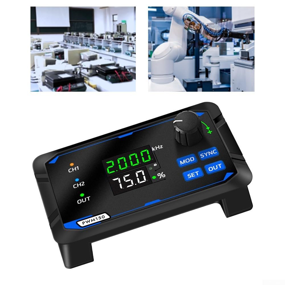 Pour générateur de signal PWM 150, cycle de service de fréquence d'impulsion d'onde carrée à double canal, avec indicateurs, pour les laboratoires éducatifs