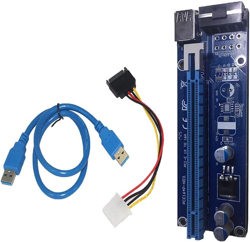 30Cm Usb3.0 Pci-E Express 1X to 16X Extender Riser Card Adapter Power Cable