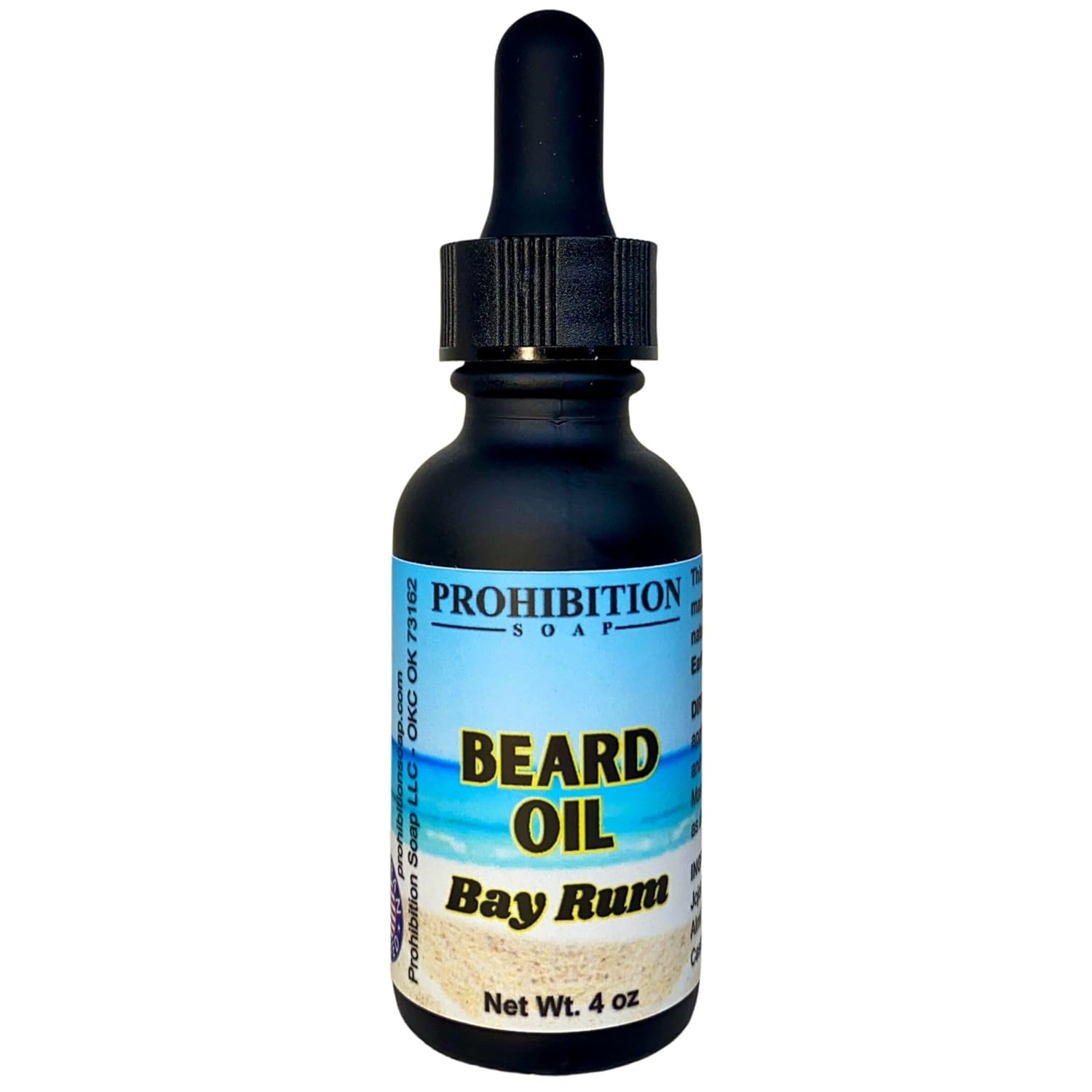 Prohibition Soap Beard Oil 4 Pack With Organic Jojoba and Argan Oil, | Absinthe, Barbershop, Bay Rum, Kentucky Bourbon