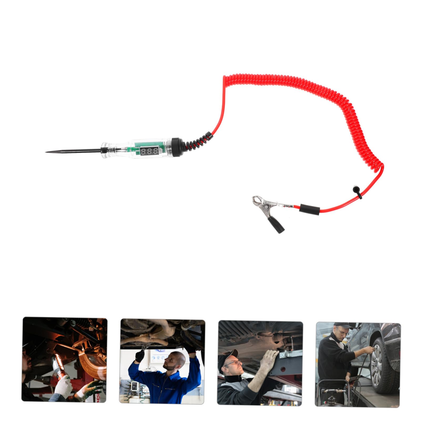 NUOBESTY 5 Pièces stylo de test numérique voiture lumière multimètre jauge automobile testeur d'éclairage de tension testeur électrique testeur de circuit électrique Plastique
